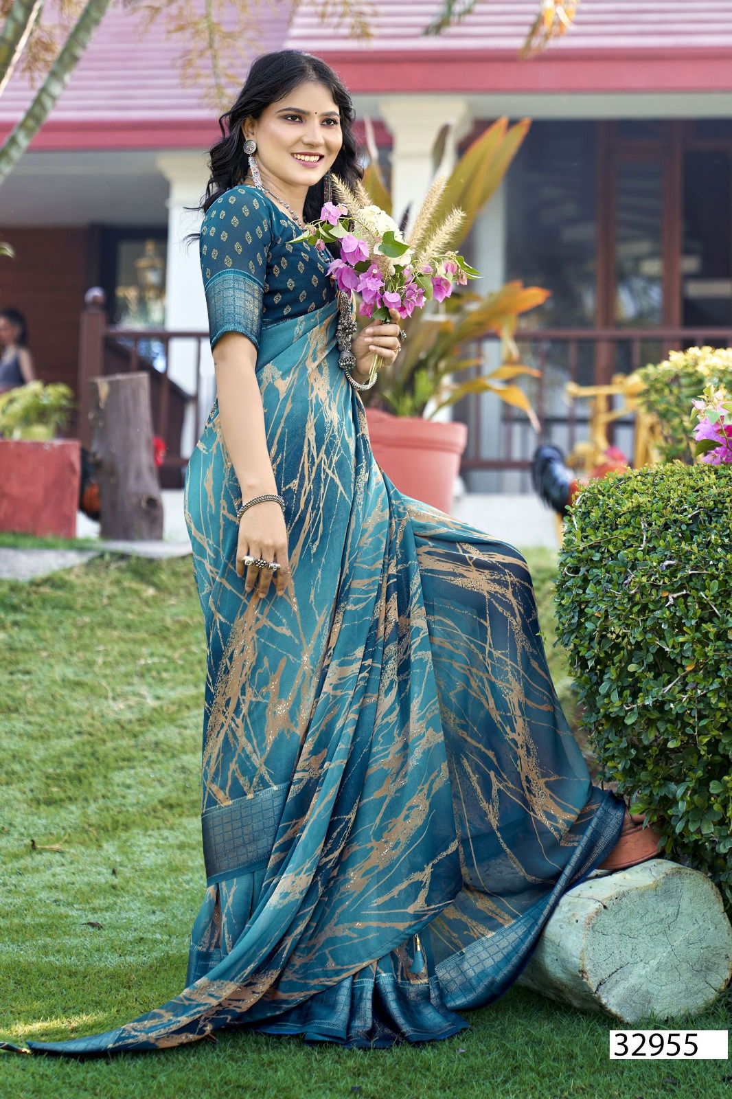 Vyanjana Vol 11 By Vallabhi Shimer Georgette Printed Saree Suppliers In India